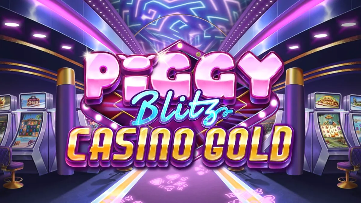 Tampilan visual slot Piggy Blitz Casino Gold dengan tema kasino mewah